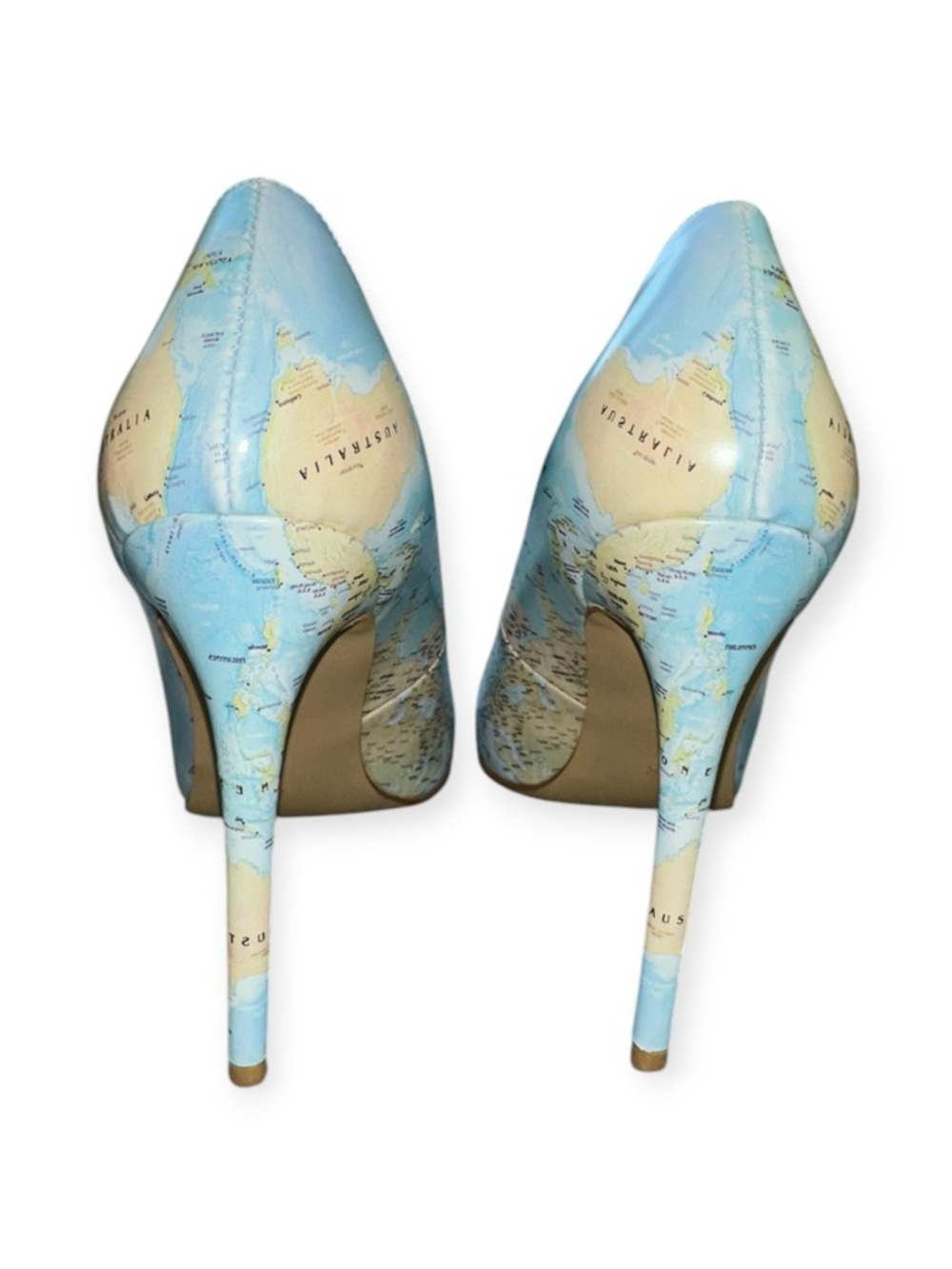 YCG Global Map Print Pointed Toe Pumps, Size 8, NWOT - Picture 10 of 13